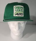 Vtg Green Light Auto Hat Patch Snapback Baseball Cap Made In USA
