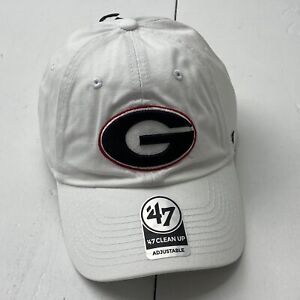 47 Brand White Georgia Bulldogs NCAA Clean Up Adjustable Hat Adult One Size NEW