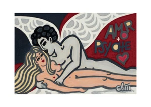 JACQUELINE DITT - Amor und Psyche A4 DRUCK n.Gemälde Bild Erotik nude Bilder - Bild 1 von 3
