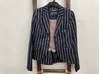 Jack Wills Pin Striped Cropped Navy With Cream Jacket Ladies Sz Xs Rrp$400