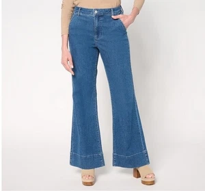 Pantalones pequeños para mujer Me by Jennie Garth 14P índigo largo completo azul A682346 - Imagen 1 de 2