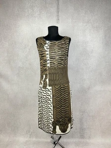 Abito donna senza maniche Marc Cain taglia 3 (M) stampa animalier tigre lana vergine - Foto 1 di 15