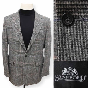 STAFFORD VINTAGE TWEED mens multicolor PLAID sport coat suit jacket blazer 40 R - Picture 1 of 15