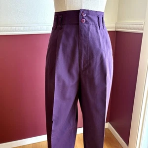 Pantalones de Colección Maggie Lawrence Cónicos Púrpura para Mujer 12 Pantalones Plisados Cintura Alta - Imagen 1 de 14