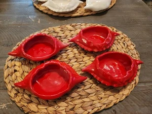Set 4 piatti da forno vintage in ceramica granchio deviato ROSSO forno - Foto 1 di 5