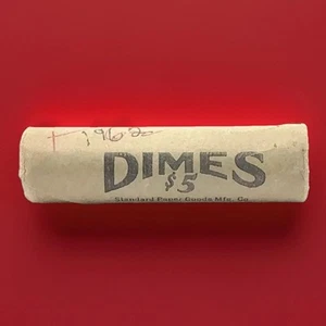 1962 P Roosevelt Silver Dimes Original Bank Roll BU - Unopened / Sealed Tight - Picture 1 of 1