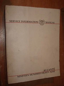 1989 CADILLAC ALLANTE SHOP MANUAL ORIGINAL SERVICE REPAIR BOOK RARE  - Picture 1 of 2
