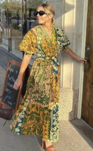 Alemais Archie Wrap Dress AU 10 US 6 Linen Belted Maxi Designer Boho Chic Resort - Picture 1 of 19