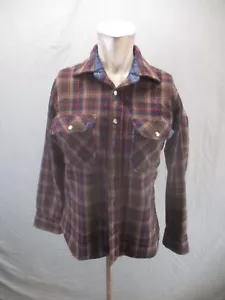 St. John's Bay Größe L Herren kariert 100% reine Wolle Knopfleiste warm Flanell Hemd 098 - Bild 1 von 11