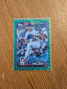 Bobby Miller 2024 Topps Series 1 #115 Green Foil SP /499 Dodgers - Picture 1 of 2