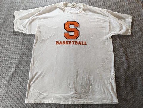 Syracuse Basketball Shirt Adult Extra Large White Embroidered Comfort Colors Men Cover