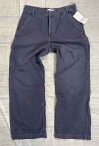 NEW ZARA slate Blue Gray Chino Pants Woman’s Size 8 Classic 100% Cotton - Picture 1 of 16