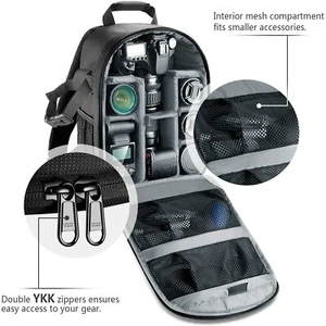 Camera Case Backpack Bag With Tripod Holder DSLR,Mirrorless Camera Flash Accesso - Picture 1 of 8