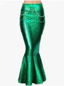 Spooktacular Creations Adult Metallic Hologram Shiny Mermaid Skirt Costume Role  - Picture 1 of 3
