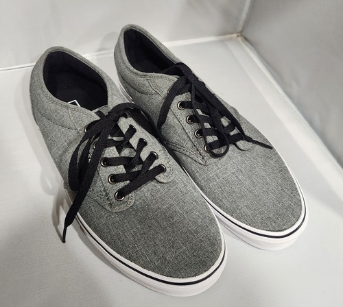 Scarpe sneakers da skate casual in tela grigia da uomo Vans Off The Wall taglia 10 5