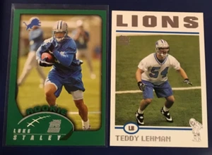 2002 & 2004 Topps #362 #381 TEDDY LEHMAN & LUKE STALEY Rookie Lot Detroit Lions - Picture 1 of 1