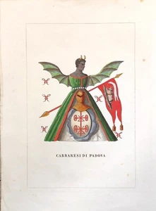1841 ARALDICA STEMMA FAMIGLIA CARRARESI PADOVA - Imagen 1 de 1