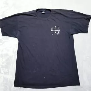 Active Ride Shop R/S T-Shirt Mens L Large Black Distressed Graphic Tee Back Logo - Picture 1 of 10