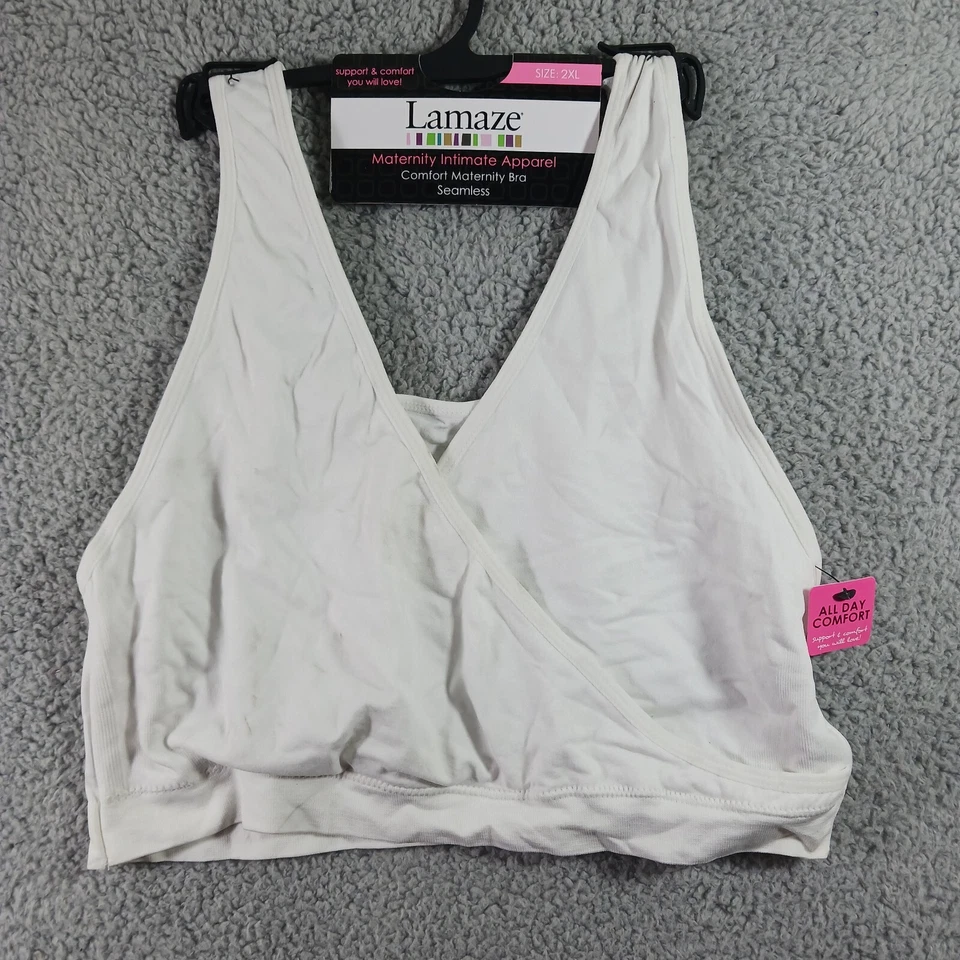 SUJETADOR DE LACTANCIA LAMAZE MUJER MATERNIDAD TALLA 2XL BLANCO ELÁSTICO INALÁMBRICO Foto 1 de 4