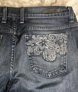 Lucky Brand Womens Jeans Sz 8 Embroidered Pockets Cottage Wash Classic Rider Cut - Picture 1 of 8