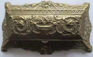 Italian Art Noveau Lidded Footed Desk Top Stamp Etc Caddy Used - Picture 1 of 10