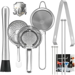 Cocktail Strainer and Muddler Set Bar Shaker Accessories - Imagen 1 de 6