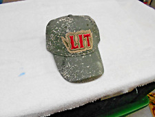 LIT Baseball Style Hat- Green Camouflage -  LIT Logo - One Size- NWT