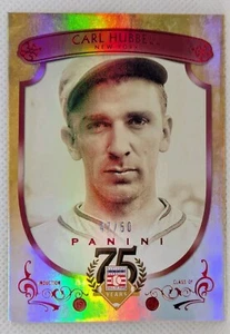 CARL HUBBELL 2014 Panini Hall of Fame 75th Anniversary Edition RED Frame 47/50 - Picture 1 of 5