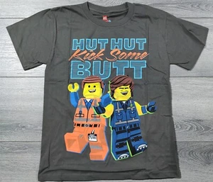 Lego Movie Shirt Boys Small Hut Hut Kick Some Butt Fun Novelty T-Shirt Tee - Picture 1 of 7