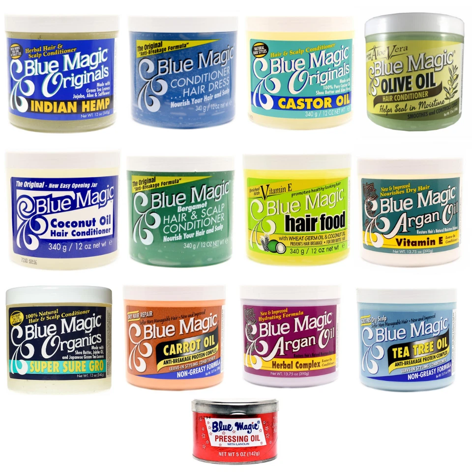 BLUE MAGIC HAIR CREAM/CONDITIONER/ARGAN/ BERGAMOT AFRO HAIR CARE ALL HAIR TYPE