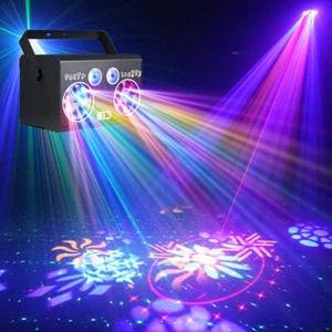 Laser Projector Stage Light DMX LED RGB DJ Disco KTV Show Xmas Party Lighting US - Picture 1 of 13