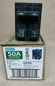 1) New! Siemens Q250 50-Amp 2 Pole 240-Volt Circuit Breaker - Picture 1 of 5