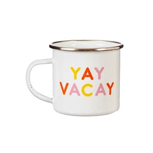 White Enamel Mug, Classic Metal Cup - Perfect for Holidays, Camping & Outdoors! - Picture 1 of 3