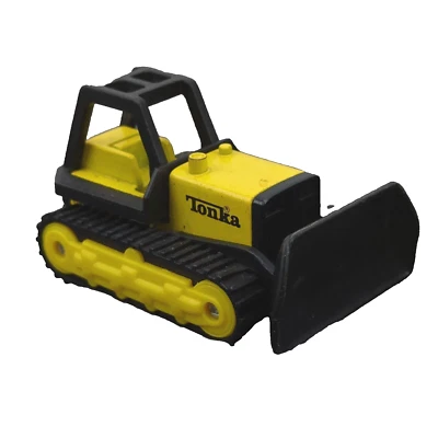 1994 Vintage TONKA Tractor Bulldozer Front Loader Rubber Track Diecast Yellow - Image 1 of 4