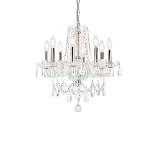 Elegant Lighting V7838D20/RC Princeton 8 Light 20"W Crystal - Chrome - Picture 1 of 12