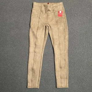 NWT SPANX 20322Q Faux Suede Leggings in Camel Seamed Pull-on Pants S Petite - Picture 1 of 11