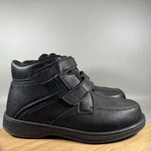 Orthofeet Glacier Gorge Diabetic Boots Mens 8.5 4E 581 Black Leather Comfort - Picture 1 of 8