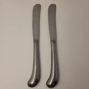 Geschenk Edelstahl Tafelmesser hohler Pistolengriff 2er Set Korea gebraucht - Bild 1 von 7