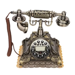 Vintage Telefon Przycisk Zestaw głośnomówiący Przewodowy Staromodny Telefon stacjonarny do Ho FY - Zdjęcie 1 z 24