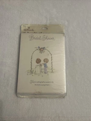 Paquete de 8 invitaciones de ducha nupcial con sello vintage con sobres nuevas Foto 1 de 4