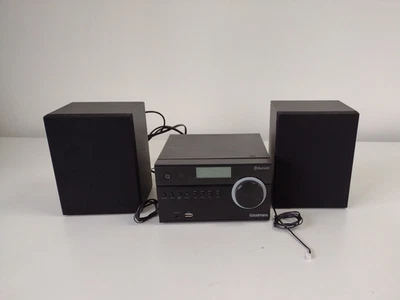 Goodmans MICRODAB16BT Micro DAB CD Bluetooth Aux Player HiFi Bookshelf Black - Image 1 of 4
