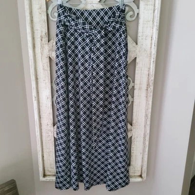 NY Collection Women's Pullon Petite Sash Tie Elastic Waist Maxi Skirt in Black  - Image 1 of 4