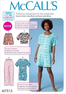 McCalls M7515 Misses Top Dress Pull-On Shorts pants Xsm s m sewing pattern - Picture 1 of 4