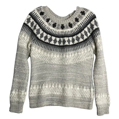Suéter de cuello redondo Lucky Brand Fair Isle para mujer S mezcla de lana tejido nórdico hadas Foto 1 de 4