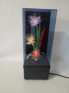 Vtg Fiber Optic flower color changing wind-up music box light Lamp Retro 80's - Picture 1 of 15