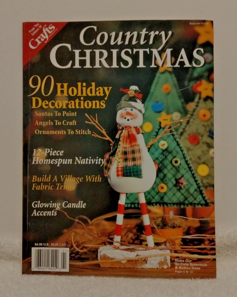 Vintage 1999 Country Christmas Issue with 90 Holiday Decorations Variety Crafts Foto 1 de 1