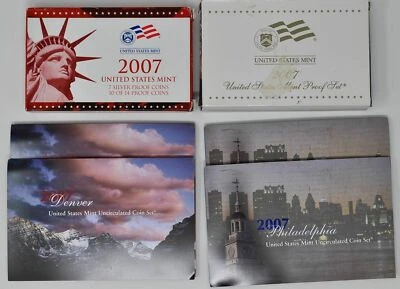 2007 US Mint Proof - Presidential- State Quarters Sets Bundle Lot Clad 4 Sets - Image 1 of 4