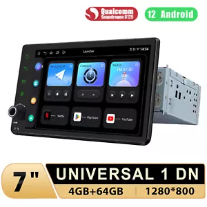 7 Zoll 1 Din Autoradio Android 12 GPS Navi mit Volume Knob 4+64GB Aux-In 4G LTE - Bild 1 von 15
