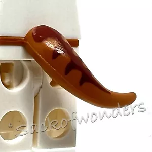 NEU LEGO brauner Dinosaurier Eidechsenschwanz mit Streifen für Minifigur Kostüm Teil Drache - Bild 1 von 2