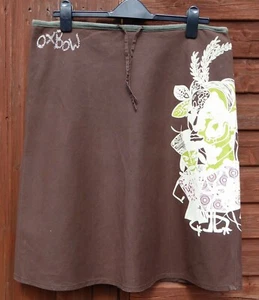 Oxbow brown hemp skirt with drawstring waistband, size 3 (36" waist) Size 12/14 - Picture 1 of 4
